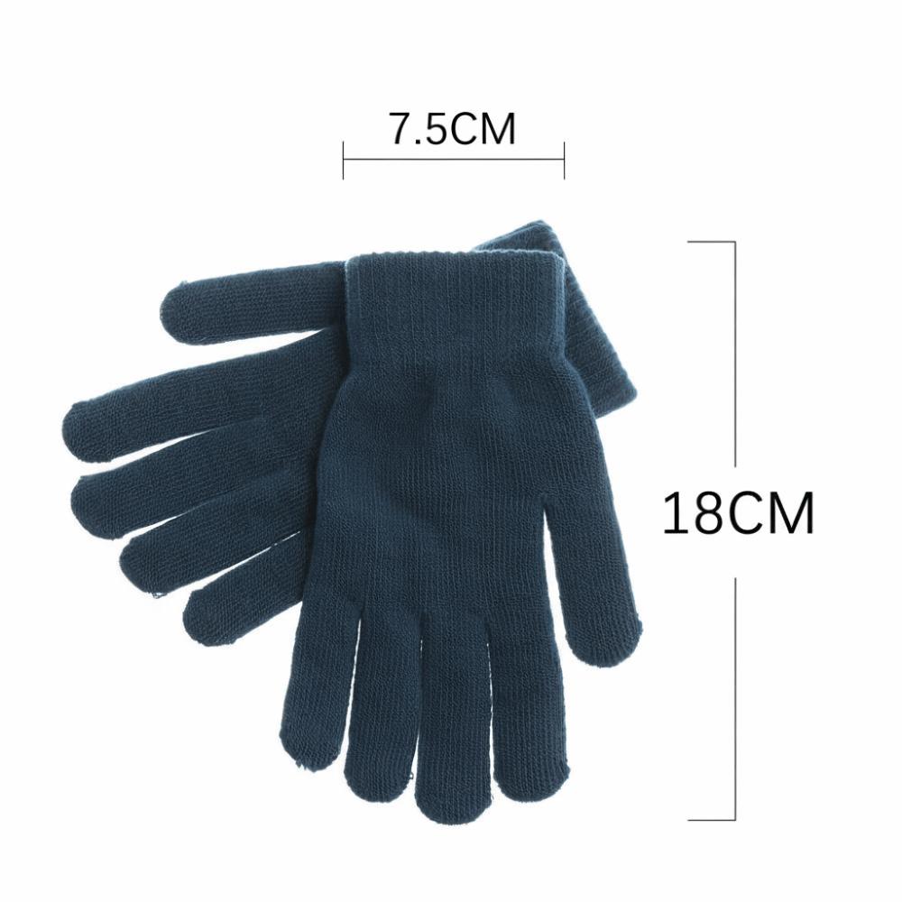 Plush Lining Ribbed Knitted Gloves Thicken Women Men Mittens Full Fingered Gloves  Cold Weather