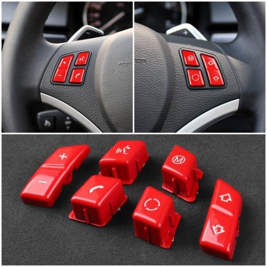 

6X Steering Wheel Red Button Replacement Fit BMW E90 E92 E93 E81 E82 E87 E88 E84