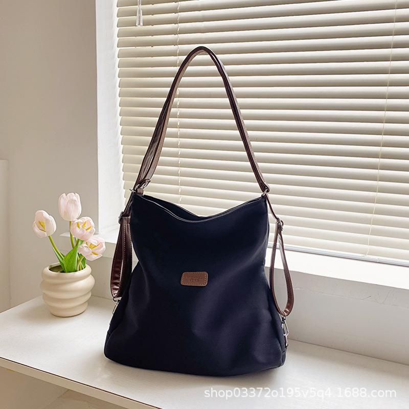 Student class canvas bag women's new autumn and winter large-capacity multi-purpose backpack commuter shoulder underarm tote bag