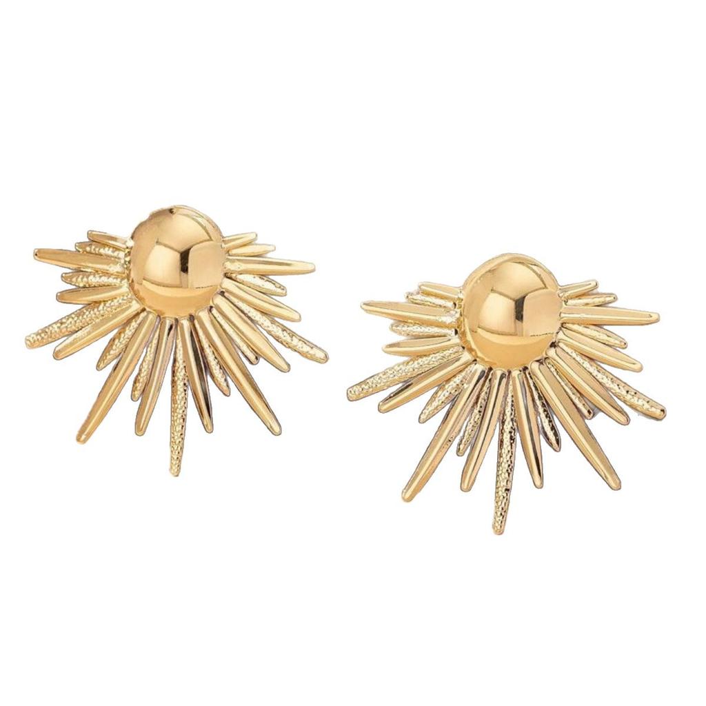 Exaggerated Irregular Geometric Metal Sun Earrings Creative Style Earrings