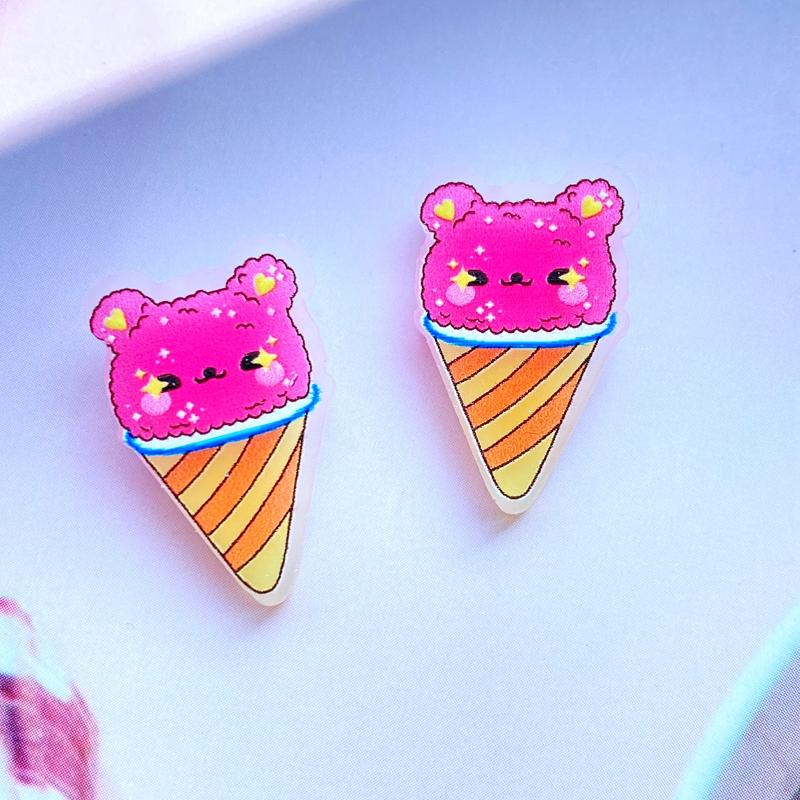 20Pcs Mini Lovely Cartoon Ice Cream Flat Back Resin Art Supply Decoration Charm Craft Hair Bow Accessories H520