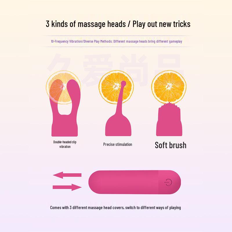 Women's Mini Vibrator with 3 Unique Heads - Available in Multiple Colors