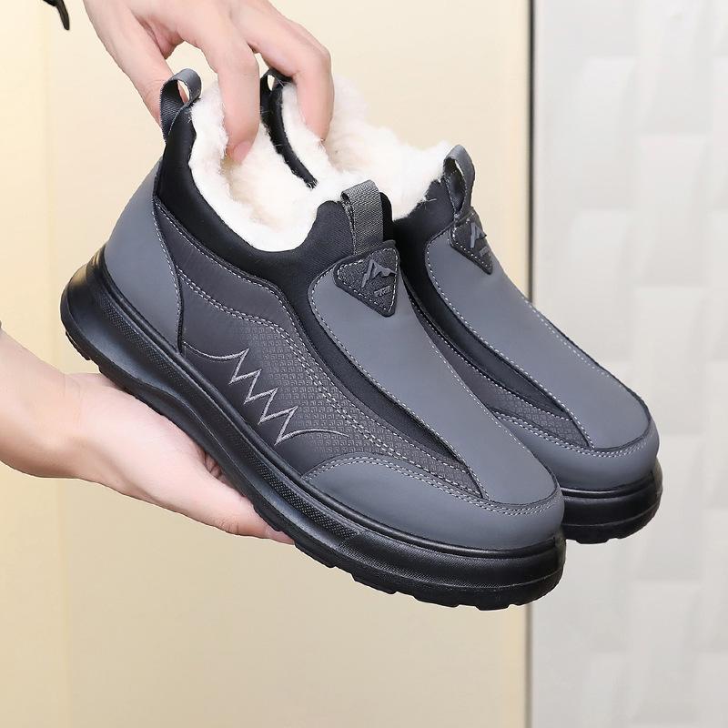 

Хлопковая обувь, Мужские хлопковые ботинки, Обувь на флисе и с утолщением, Уличная теплая обувь 44 серый