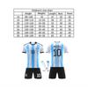 Kids Sportswear ANUTETOUNI® Argentina Messi Football Jersey Set #10 Polyester White/Blue