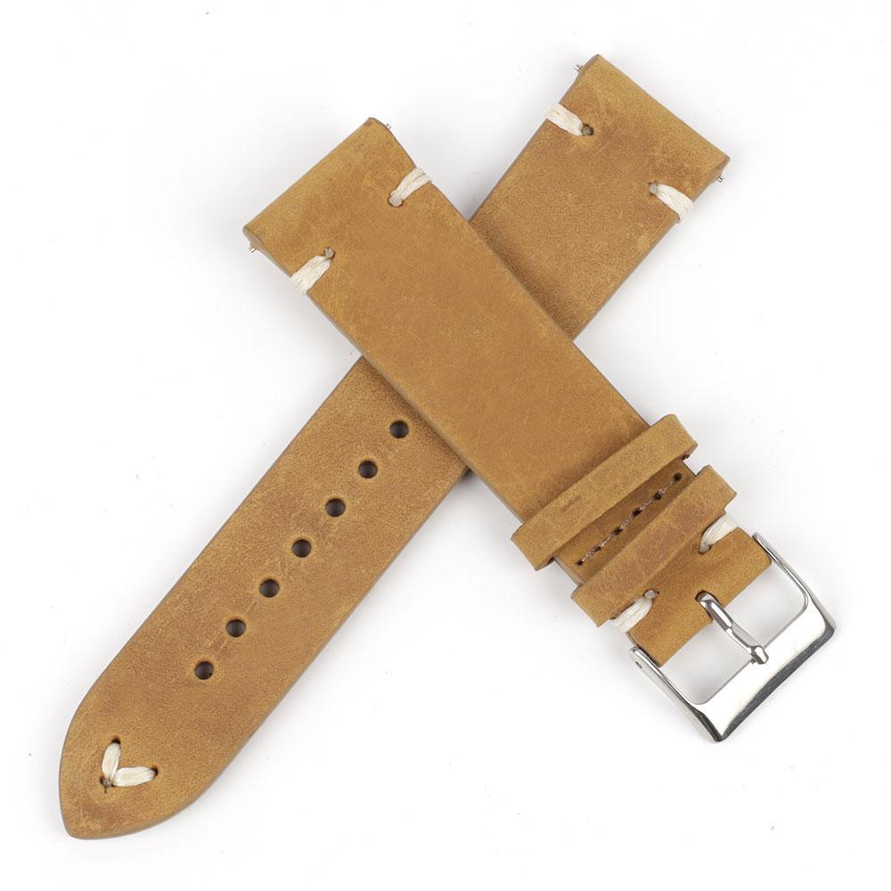 Retro Oil Wax Genuine Leather Watchband 18mm 20mm 22mm 24mm Quick Release Calfskin Watch Strap for Men Wristband Watch Accessory