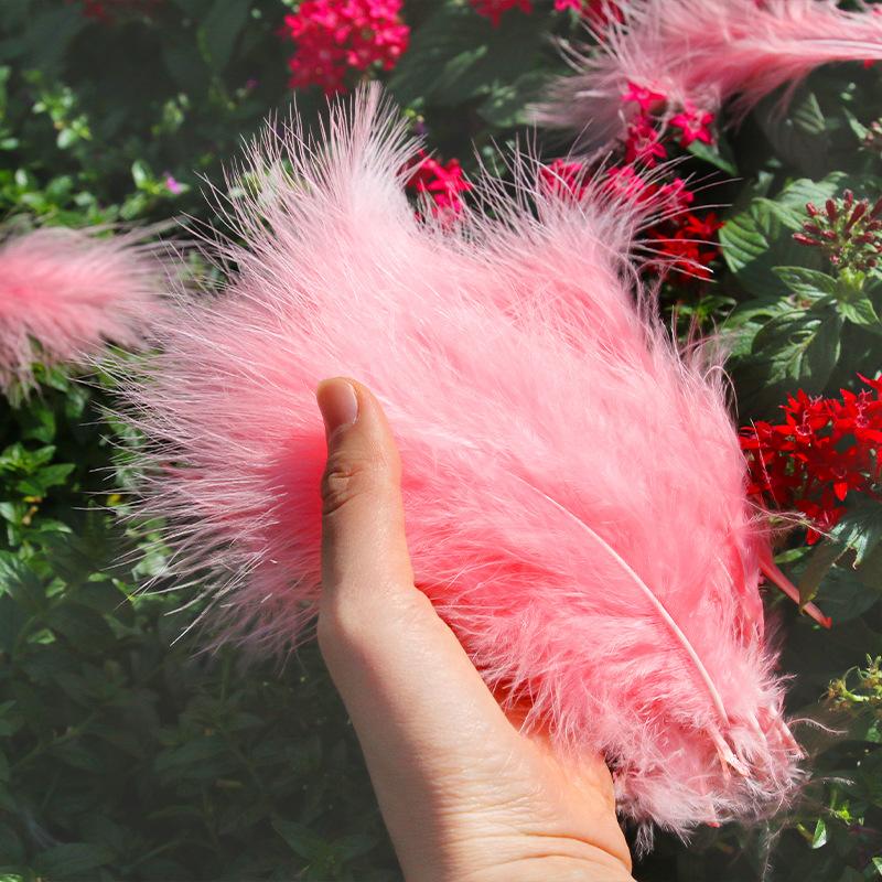 50Pcsdiy Color Feather Full Fleece Turkey Feather Clothing Antique Headdress Pet Toy Handicraft Decoration