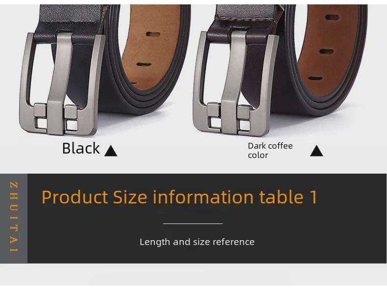 Herren Retro Ledergürtel mit extra breitem Gürtelband und Dornschließe, reines Rindsleder Echtleder