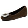 Square Buckle Fluffy Shoes Women's Autumn and Winter Velvet Warm Suede Shallow Mouth Mary Jane Single Shoes Women