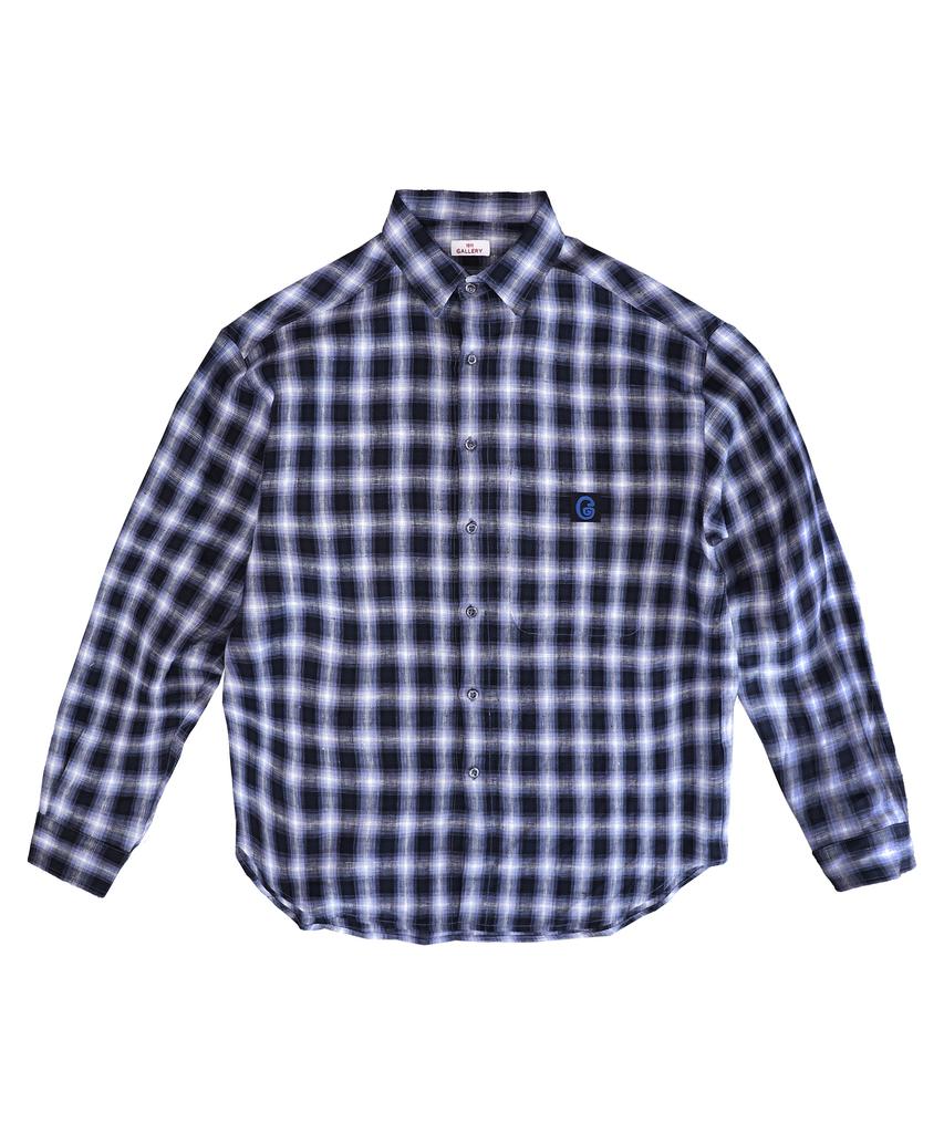 1011 GALLERY G Logo Check Shirts - Blue