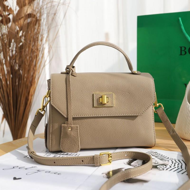 Light Luxury Leather Handbag Women Fashionable Large-capacity Small Square Bag Soft Top Layer Cowhide Multi-compartment Single-shoulder Cross-body