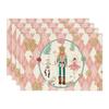 4pcs Non Slip Table Mat Rectangular Tableware Pad Household Christmas Placemat  Festival