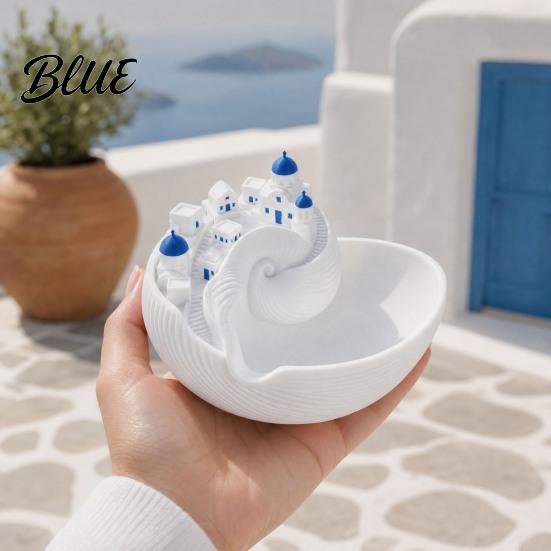 Blue Dome Ring Holder Santorinistyle Catchall Bowl Catch All Tray Organizer Greek Island Organizer Desktop Decor Shell Small Accessory Storage for