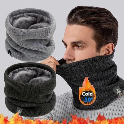 Fashion Winter Solid Color Soft Knitted Neck Warmer Women Men Leisure Versatile Scarf Neck Thickened for Keep Warmth Enclose Neck
