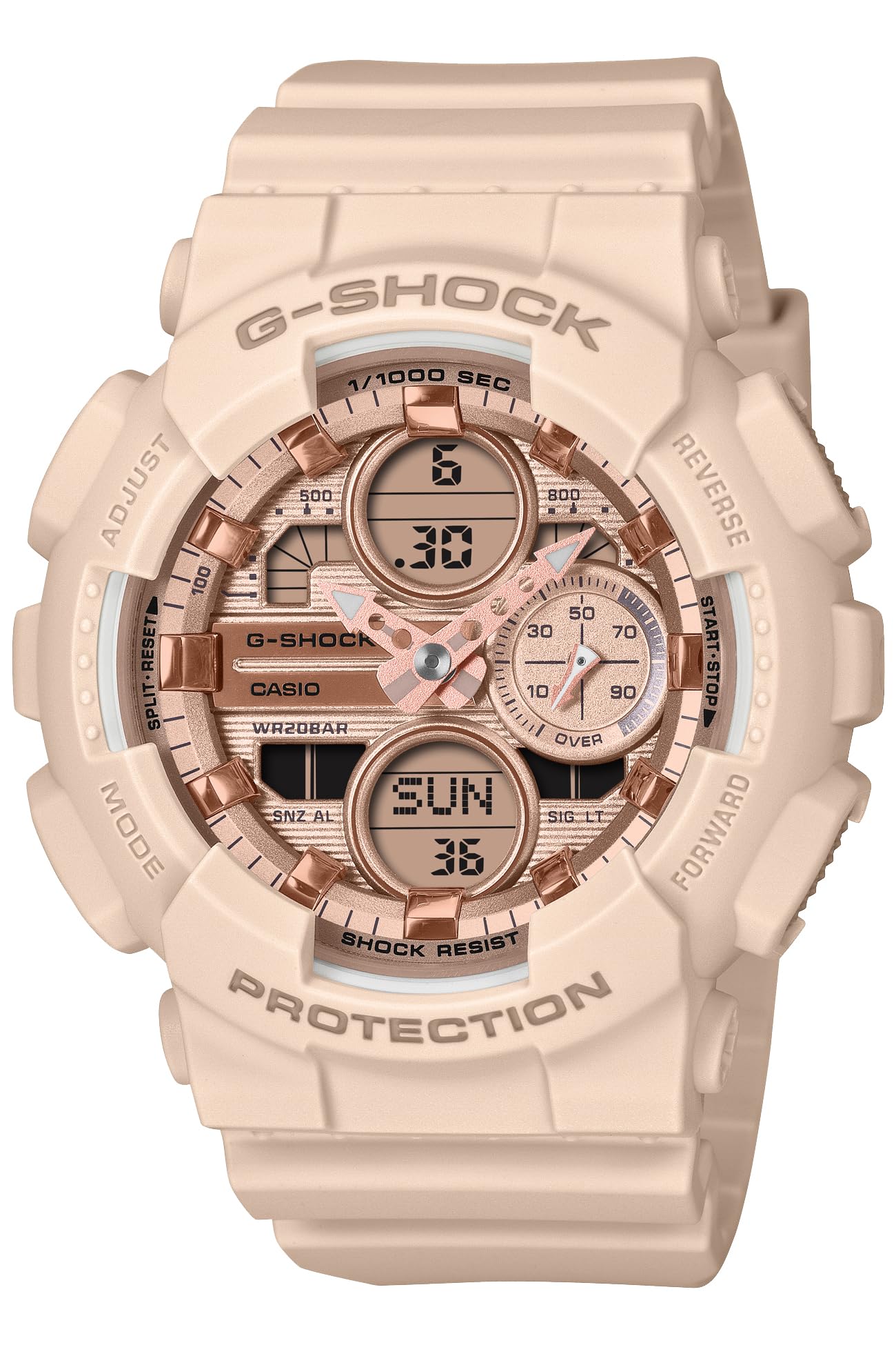 Часы Casio, изготовленные из экологически чистых материалов, G-Shock GMA-S140PG-4AJF, женские, розовые,