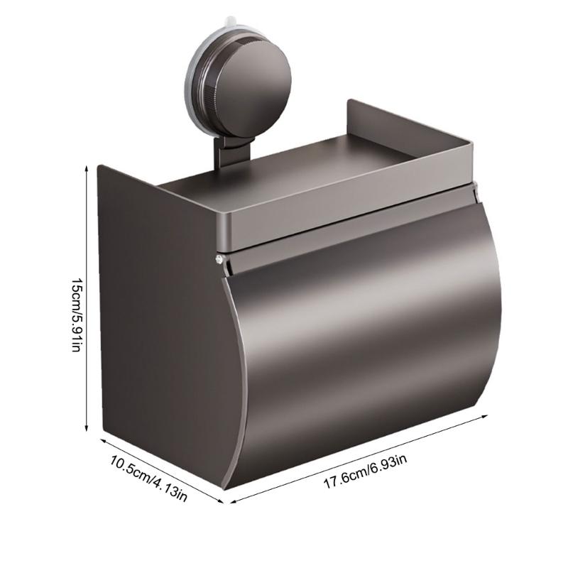 Space Saving Suction Cup Tissue Holder with No Drill Installation for Kitchen and Bathroom Essential Storage