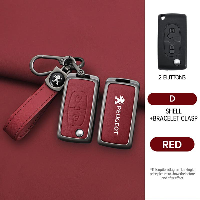 Zinc Alloy Car Key Case Cover Protection Shell For Peugeot 107 207 307 307S 308 407 607 807 3008 5008 Auto Key Bag Accessories