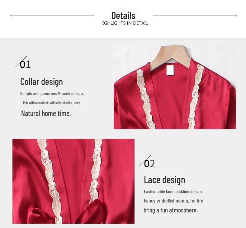 Women's Summer Silk Pajama Set: 5-Piece Long Sleeve, Lace Trim Camisole, Shorts & Pants