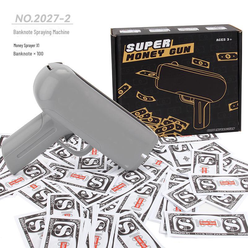 60-Electric Money Spray Gun: Unique Toy Shooting US Dollar Bills