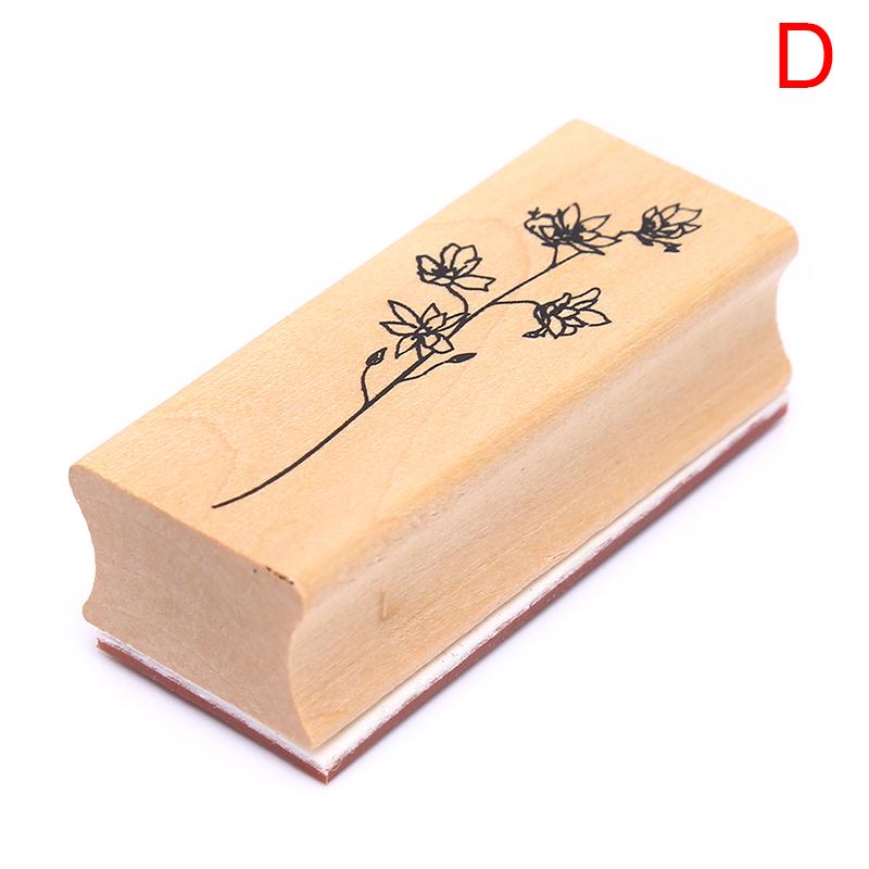Cheap Vintage Plant Stamp Wooden Rubber Stamps Scrapbooking Stationery