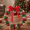 Bell Wreath Christmas Beaded Bell Wreath with Bow Small Jingle Bell Garland Ornament for Christmas Home Tree Decor