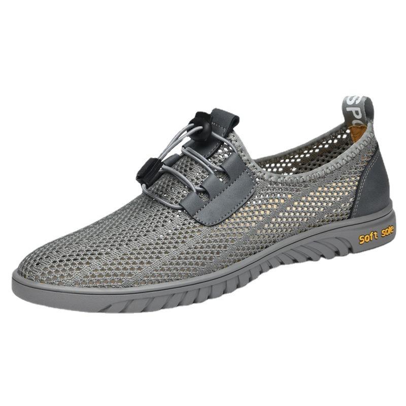 Men's shoes fly-woven breathable large-hole mesh shoes hollow casual mesh running tide shoes travel shoes outdoor hiking shoes