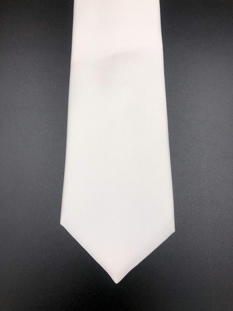 [Access Point] Formal Silk 100% Plain White Tie (Long Size)