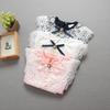 Girls' Spring & Autumn Korean Style Lace Beaded T-Shirt Top