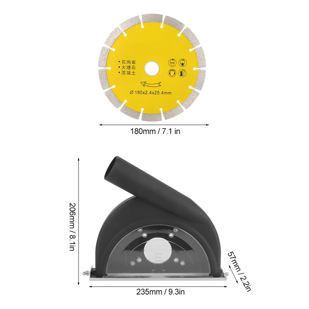 Dust Cover 180 Angle Grinder Cutting Hood Q?180 Cutting 180 Saw Blade Protective Set