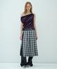 Obeodyupeulleeo Check Layered Wrap Skirt_Navy
