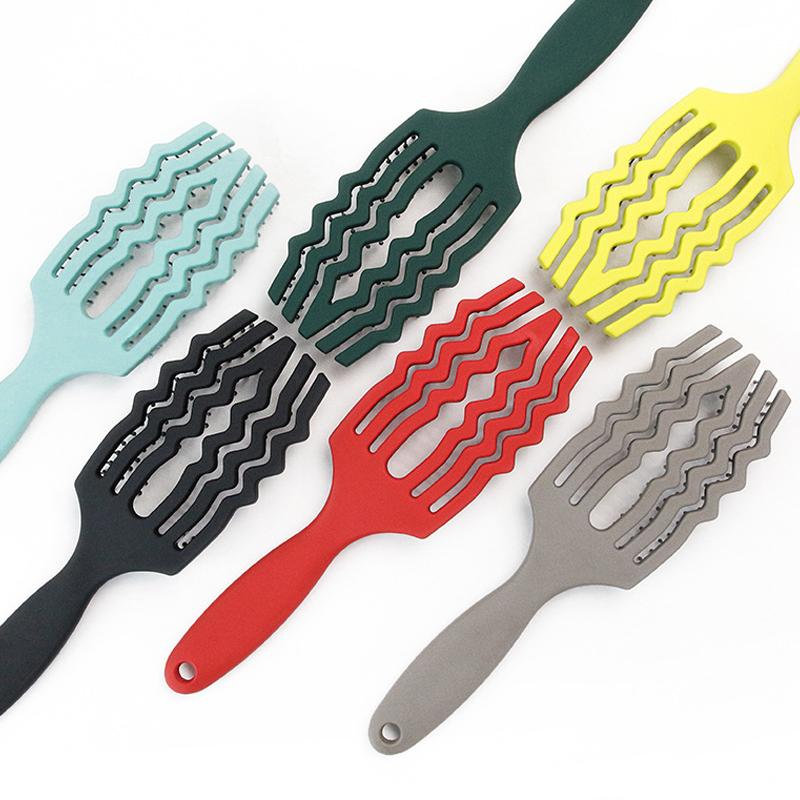 Massagekamm Damen Borsten Nylon Haarbürste Nasses Frisieren Trocken Salon Haarpflege Styling Werkzeuge Zubehör