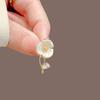 Flower Stem Design Brooch Pin, Shell Petals Mini Pin for V-Neck Collars Scarves Cardigans Spring Summer Gift