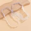 SHIXIN 2Pcs Elegant White Lace Flower Elastic Thigh Leg Chain Women Sexy Imitation Pearl Tassel Thigh Legging Party Body Jewelry