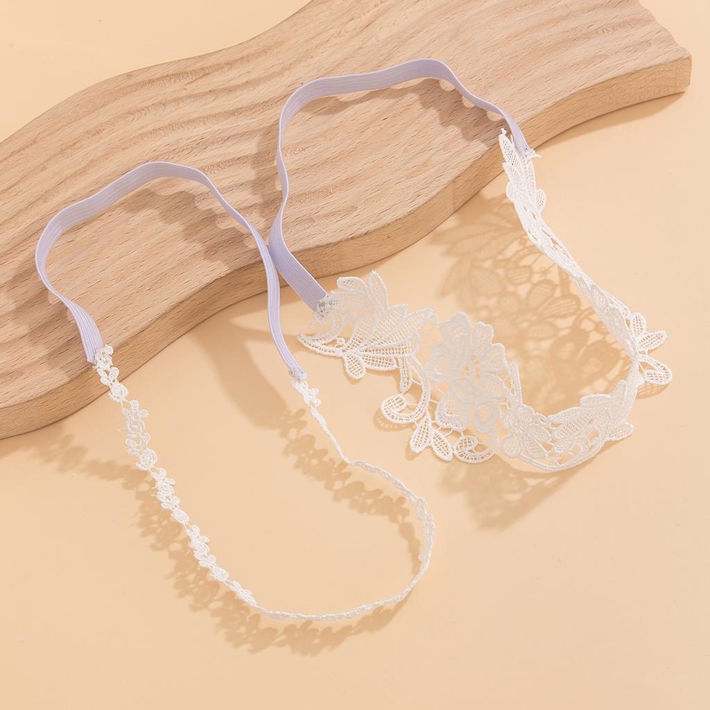 SHIXIN 2Pcs Elegant White Lace Flower Elastic Thigh Leg Chain Women Sexy Imitation Pearl Tassel Thigh Legging Party Body Jewelry
