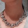 Kvinner Party Luxury Crowd Clear Rhinestone Flower Bronse Choker Bib Halskjede