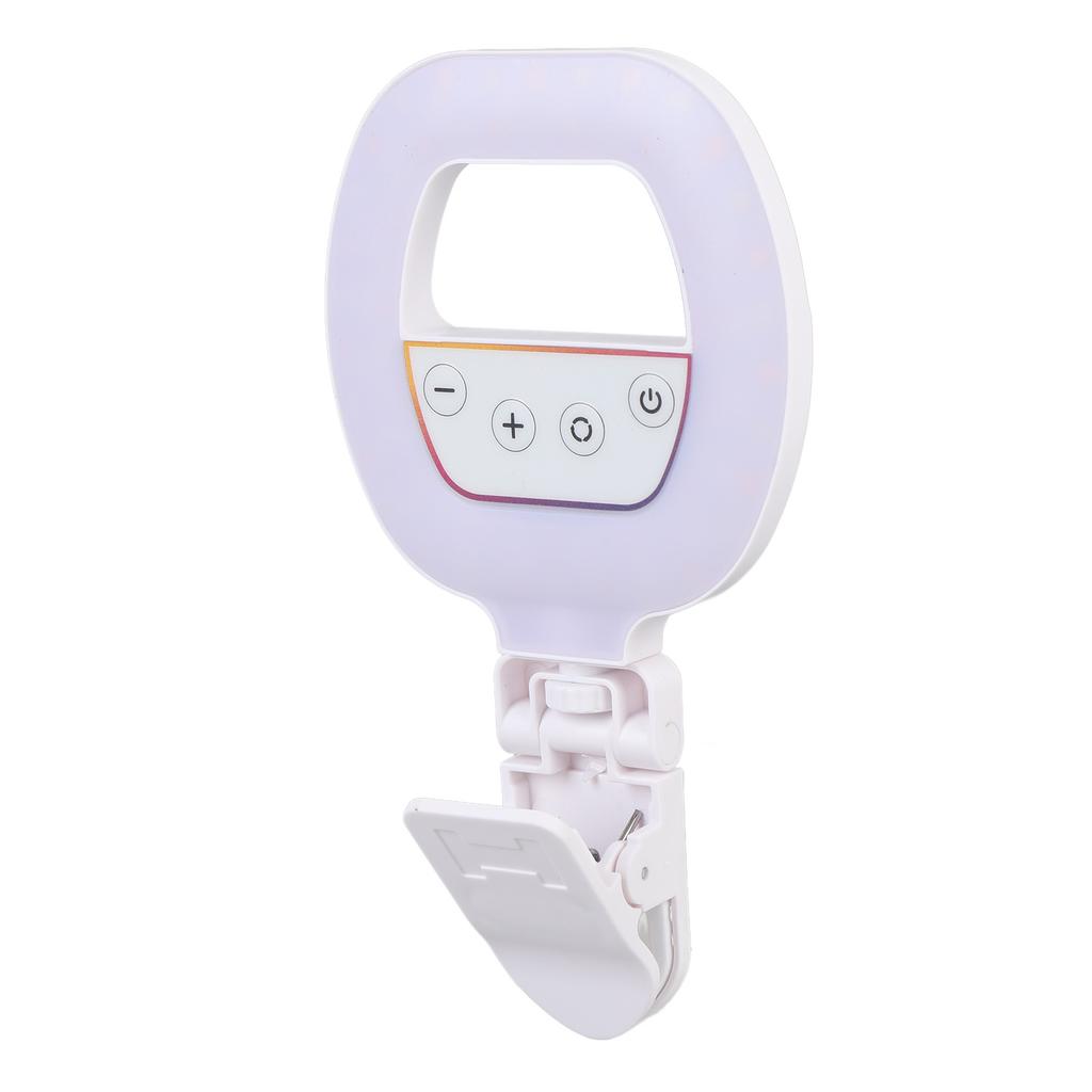 RGB Video Light with Clip 3 Color Temperature 5 Brightness Settings Rechargeable 2700-6500K CRI Ra95