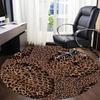 1pc Leopard Print Office Round Area Rug, Indoor Mat Suitable ForOffice, Under Office Chairs Bedroom Living Room Home Decor, Room Deco Q076