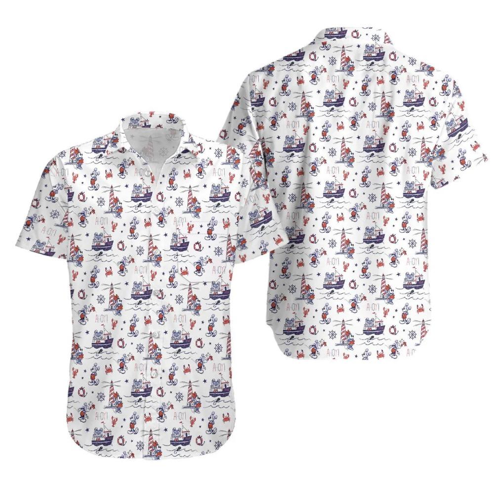 

Miniso Disney Cruise Hawaiian Print Shirt Mens Women s Fashion Button Short Sleeve Shirt Disney Cruise Mickey Hawaiian Shirt Men 2XL