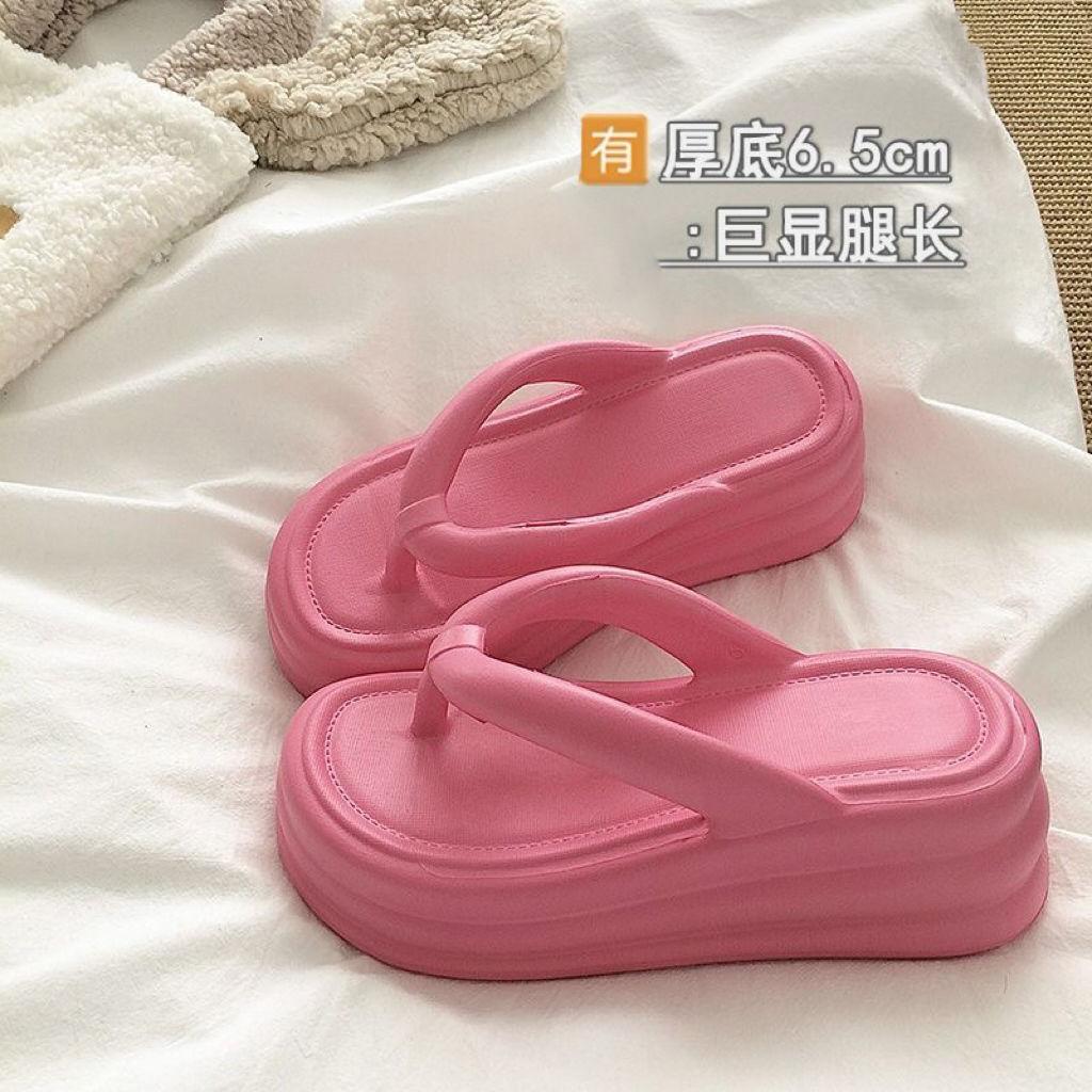 Wear Heightened Thick-soled Flip-flops Women's Non-smelly Feet Non-slip Spring Fashion Beach Slippers