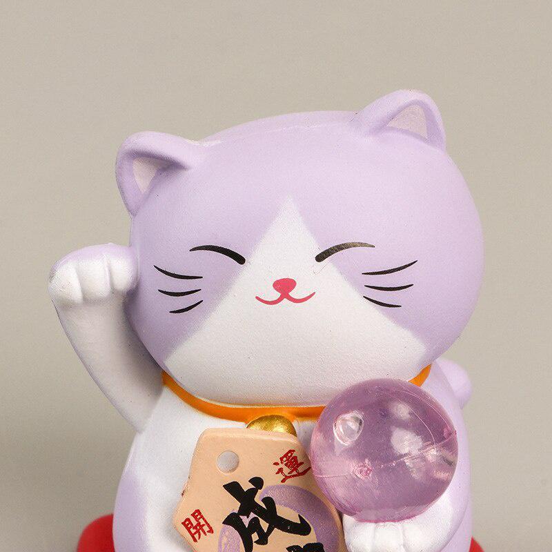 3D Japan Cartoon Lucky Cat Figurine Glass Animal Model Home Decor Craft Gift DIY Ornament Accessories