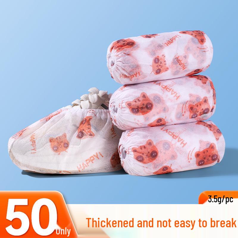 Children s Anti-slip Cartoon Shoe Covers: Thick, Non-woven, Disposable, Wear-resistant Indoor Foot Covers