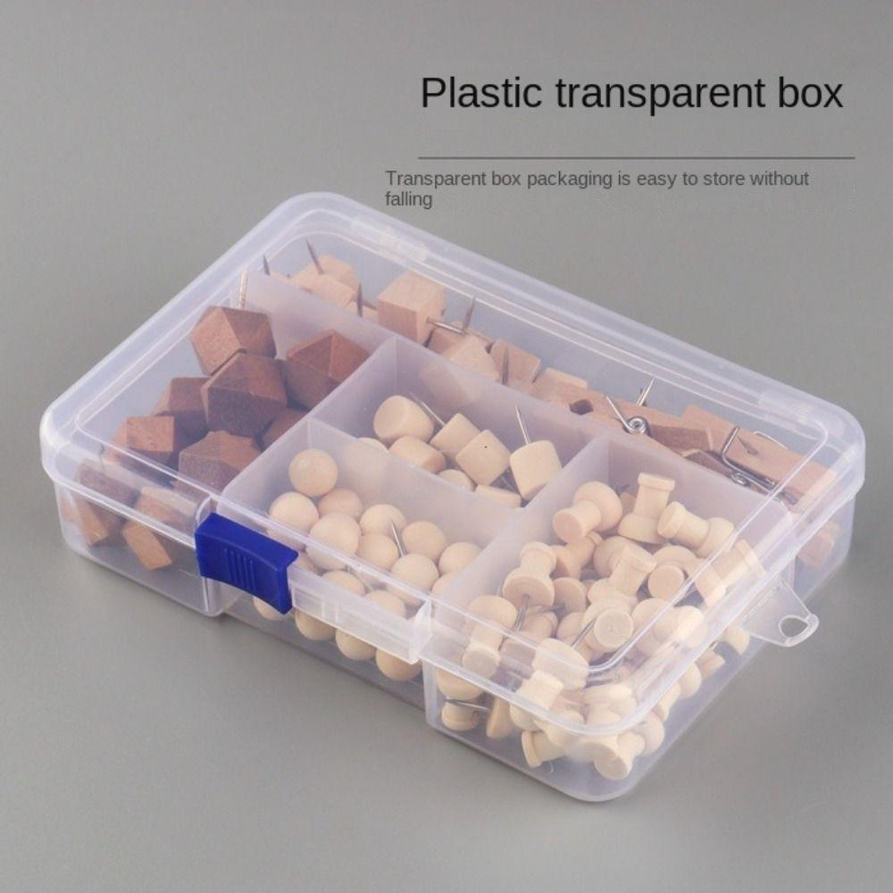 128Pcs Creative Wooden Push Pins DIY Thumb Tacks Geometric Shape Pushpins  Office School Supplies