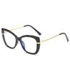 Cat'S Eye Crystal Cut Glasses Frame Trendy With Tr Spring Leg Flat Mirror Retro Frame