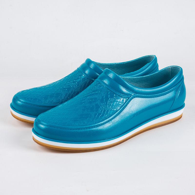 Mode Unisex Wasserschuhe,Haushalt Küche Tragen Damen Regenstiefel,Rutschfeste TPR Sohle Flache Galoschen,Rindermuskelboden,Farben,Tropfen