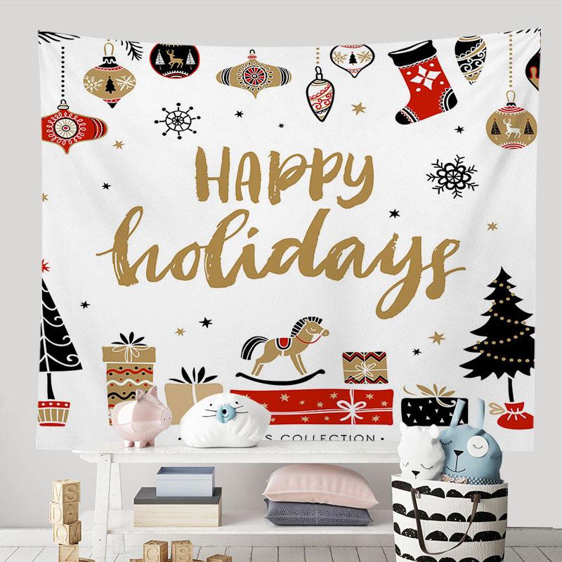 С Рождеством красный с Новым годом гобелен фон спальня гостиная персонализированная — фото 24