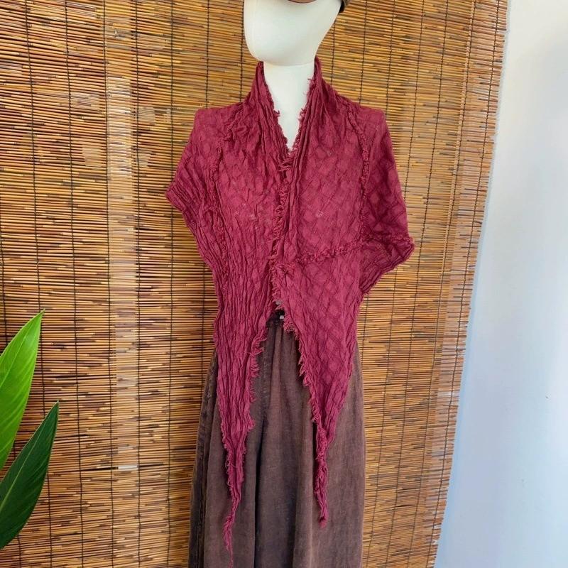 Japanese Style Large Cotton Linen Triangular Scarf Vintage Stole Versatile Artistic Headscarf Hijabs