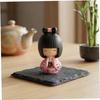 NUOBESTY Japanese Kokeshi Doll Kimono Collectible Figurine Asian Geisha Traditional Craft Girl Statue Desktop Decoration Restaurant
