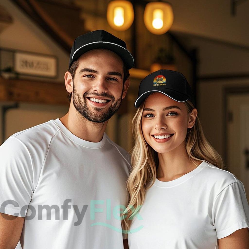 Retro Best Cat Dad Themed Design Hip Hop hat Fashion Outdoor Sports Sandwich Baseball Cap