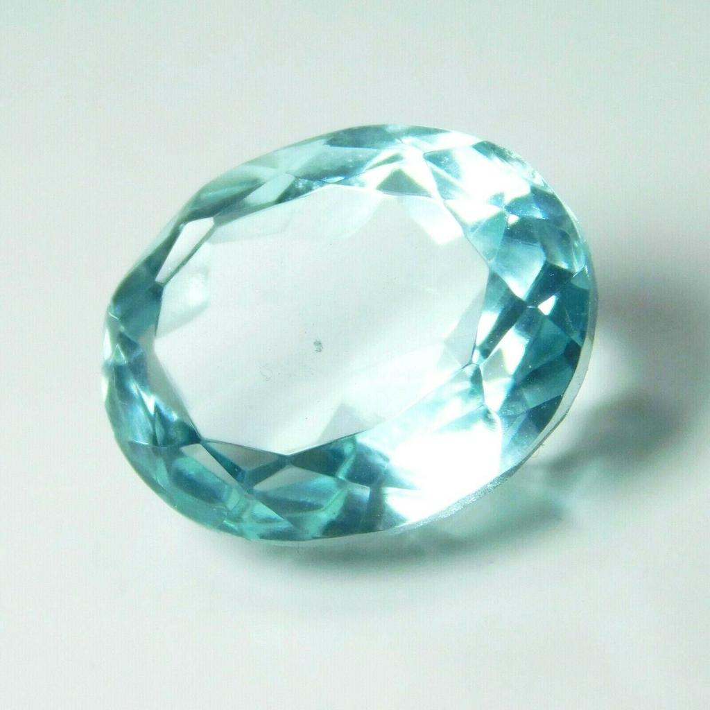 Natural Blue Aquamarine Loose Gemstone 9 Ct Ocean Oval Shape for Jewelry Making and Gem Collections