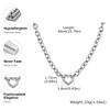 Chunky Heart-Shaped Clasp Necklace for Women Stainless Steel Round Rolo Chain Necklaces High-Quality Jewelry Gift