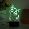 1PC Creative Cartoon Cat 3D Night Light USB Powered Touch Seven Color Environment Light Decorative Light Gift Light